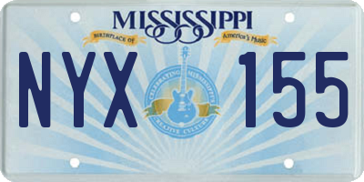 MS license plate NYX155