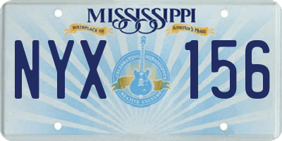 MS license plate NYX156