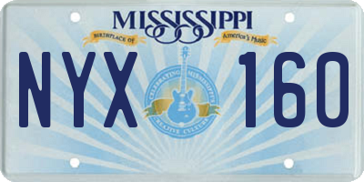 MS license plate NYX160