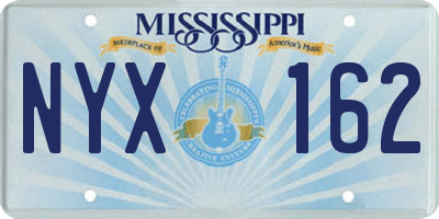 MS license plate NYX162