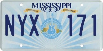 MS license plate NYX171