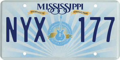 MS license plate NYX177