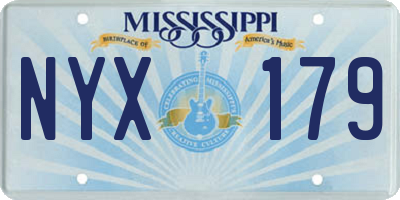 MS license plate NYX179