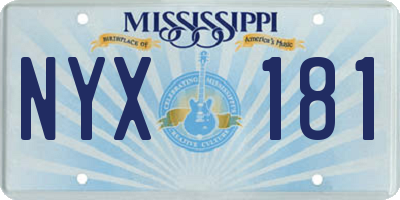 MS license plate NYX181