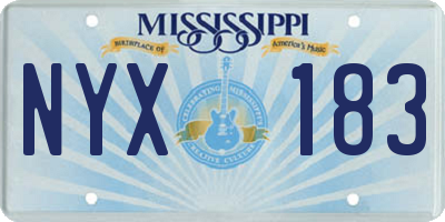 MS license plate NYX183