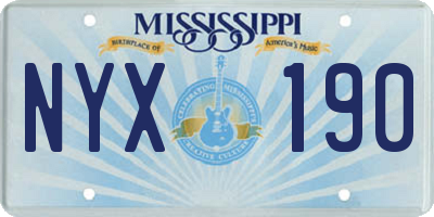 MS license plate NYX190