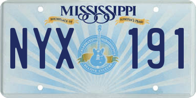 MS license plate NYX191