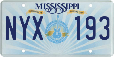 MS license plate NYX193
