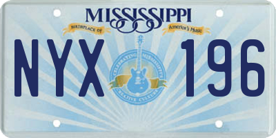 MS license plate NYX196