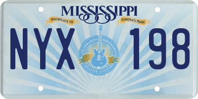 MS license plate NYX198