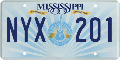 MS license plate NYX201