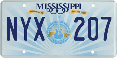 MS license plate NYX207