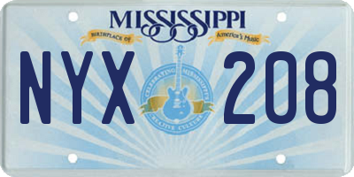 MS license plate NYX208