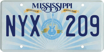 MS license plate NYX209