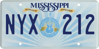 MS license plate NYX212