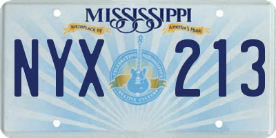 MS license plate NYX213