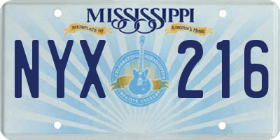 MS license plate NYX216