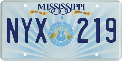 MS license plate NYX219