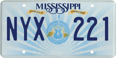 MS license plate NYX221