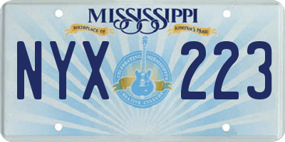 MS license plate NYX223