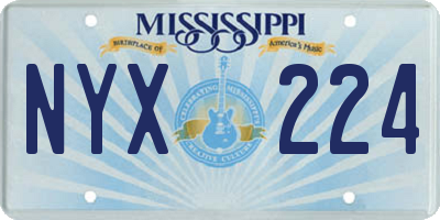 MS license plate NYX224