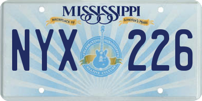 MS license plate NYX226