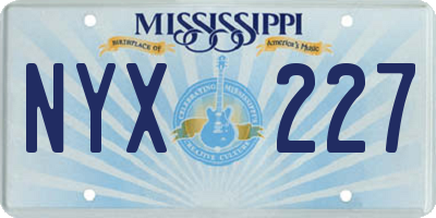 MS license plate NYX227