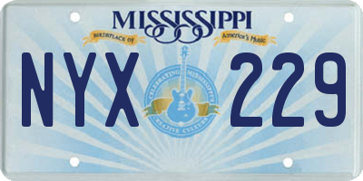 MS license plate NYX229
