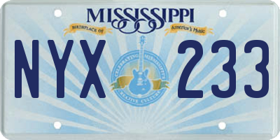 MS license plate NYX233