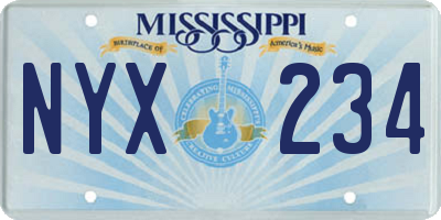 MS license plate NYX234