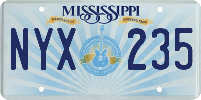 MS license plate NYX235