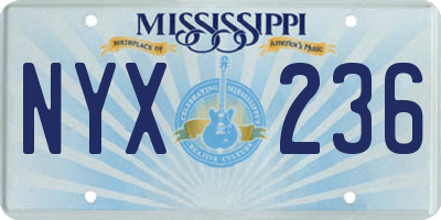 MS license plate NYX236