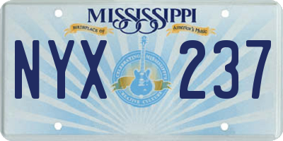 MS license plate NYX237