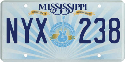 MS license plate NYX238