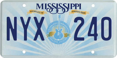 MS license plate NYX240