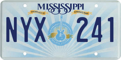 MS license plate NYX241