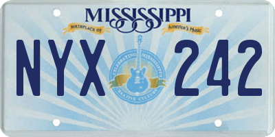 MS license plate NYX242