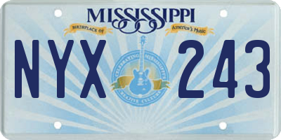 MS license plate NYX243