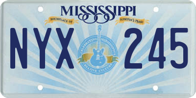 MS license plate NYX245