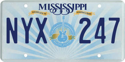 MS license plate NYX247