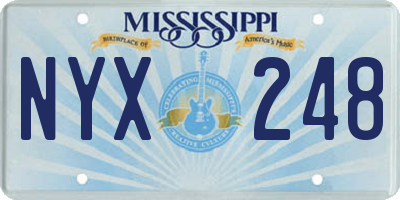 MS license plate NYX248