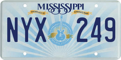 MS license plate NYX249