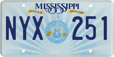 MS license plate NYX251