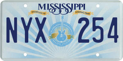 MS license plate NYX254