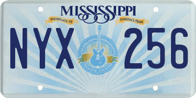MS license plate NYX256