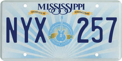 MS license plate NYX257