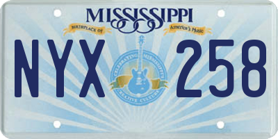 MS license plate NYX258
