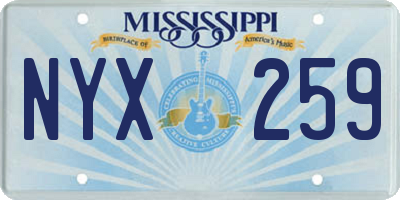 MS license plate NYX259