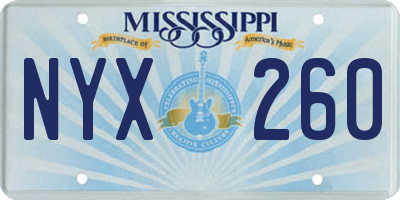 MS license plate NYX260