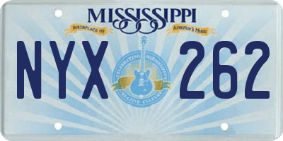 MS license plate NYX262